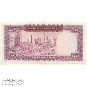 اسکناس 100 ریال (آموزگار - فرمان فرماییان) نوشته قرمز - تک - EF45 - محمد رضا شاه