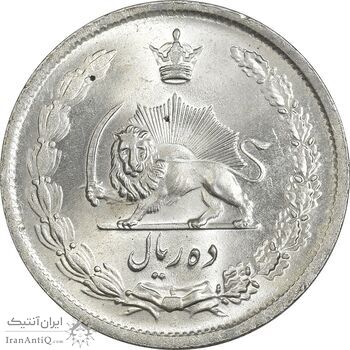 سکه 10 ریال 1323 - MS65 - محمد رضا شاه سکه 10 ریال 1323 - MS65 - محمد رضا شاه
