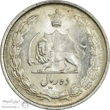 سکه 10 ریال 1324 - MS63 - محمد رضا شاه