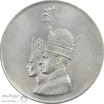 مدال یادبود نقره جشن تاجگذاری 1346 - MS62 - محمد رضا شاه