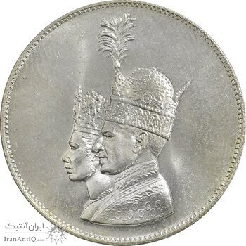مدال یادبود نقره جشن تاجگذاری 1346 - MS63 - محمد رضا شاه