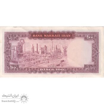 اسکناس 100 ریال (آموزگار - جهانشاهی) - تک - AU50 - محمد رضا شاه