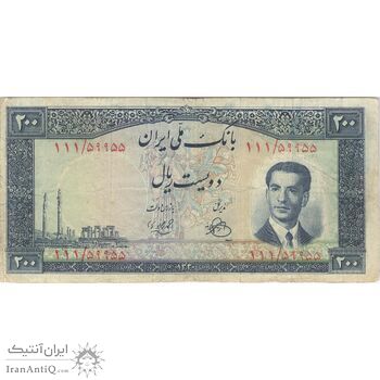 اسکناس 200 ریال 1330 - تک - VF25 - محمد رضا شاه