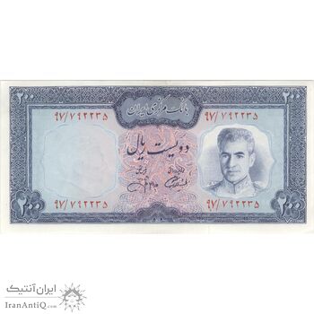 اسکناس 200 ریال (آموزگار - جهانشاهی) - تک - AU58 - محمد رضا شاه اسکناس 200 ریال (آموزگار - جهانشاهی) - تک - AU58 - محمد رضا شاه