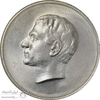 مدال نقره بیست و پنجمین سال سلطنت 1344 - MS63 - محمدرضا شاه