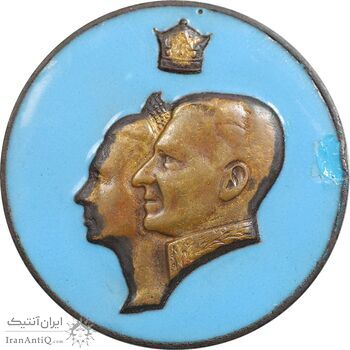 مدال یادبود بیست و پنجمین سده شاهنشاهی 1350 (با مینا) - EF - محمد رضا شاه