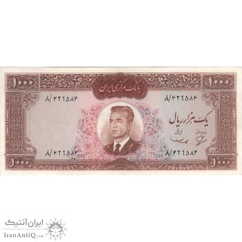 اسکناس 1000 ریال (بهنیا - سمیعی) - تک - AU55 - محمد رضا شاه