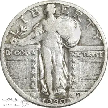 سکه کوارتر دلار 1930 - VF30 - آمریکا