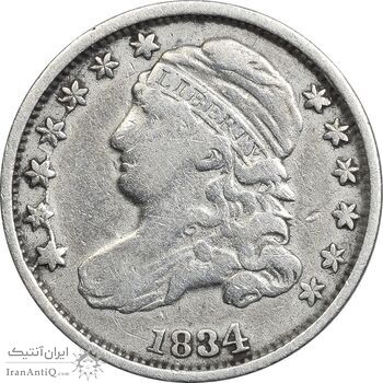 سکه 1 دایم 1834 - VF30 - آمریکا سکه 1 دایم 1834 - VF30 - آمریکا