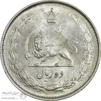 سکه 10 ریال 1324 - MS63 - محمد رضا شاه