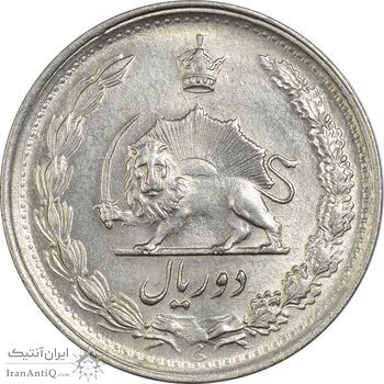 سکه 2 ریال 1343 - MS61 - محمد رضا شاه