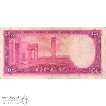 اسکناس 100 ریال سری سوم - تک - VF25 - محمد رضا شاه