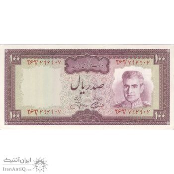 اسکناس 100 ریال (آموزگار - جهانشاهی) - تک - AU58 - محمد رضا شاه
