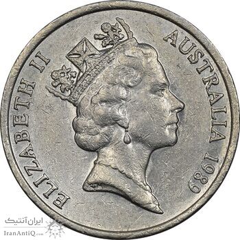 سکه 10 سنت 1989 الیزابت دوم - EF40 - استرالیا سکه 10 سنت 1989 الیزابت دوم - EF40 - استرالیا