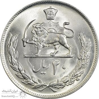 سکه 20 ریال 1353 - MS64 - محمد رضا شاه سکه 20 ریال 1353 - MS64 - محمد رضا شاه