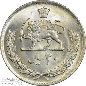 سکه 20 ریال 1353 - MS63 - محمد رضا شاه سکه 20 ریال 1353 - MS63 - محمد رضا شاه