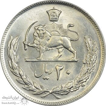 سکه 20 ریال 1353 - MS62 - محمد رضا شاه سکه 20 ریال 1353 - MS62 - محمد رضا شاه