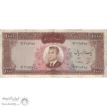 اسکناس 1000 ریال (بهنیا - سمیعی) - تک - VF30 - محمد رضا شاه