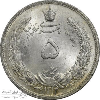 سکه 5 ریال 1313 (3 تاریخ بزرگ) - MS66 - رضا شاه سکه 5 ریال 1313 (3 تاریخ بزرگ) - MS66 - رضا شاه