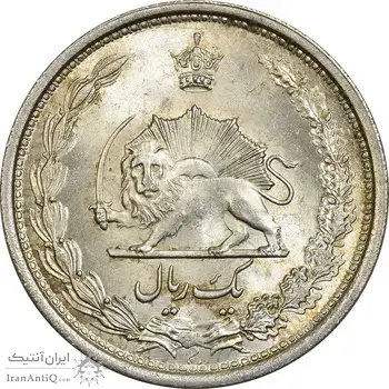 سکه 1 ریال 1313 (3 تاریخ کج) - MS66 - رضا شاه