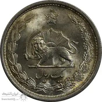 سکه 1 ریال 1313 (3 تاریخ کج) - MS66 - رضا شاه
