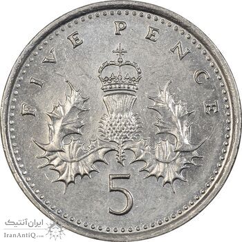 سکه 5 پنس 2001 الیزابت دوم - MS61 - انگلستان