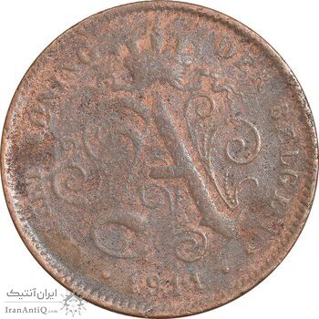 سکه 2 سانتیم 1911 آلبرت یکم (نوشته هلندی) - VF30 - بلژیک