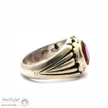 انگشتر نقره مردانه یاقوت سرخ شمش (یاقوت رز)