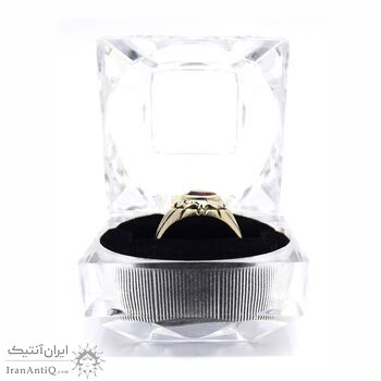 انگشتر نقره مردانه یاقوت سرخ شمش (یاقوت رز)