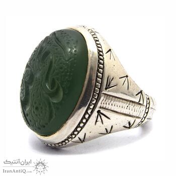 انگشتر نقره مردانه یشم خط (الحمدالله)