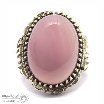 انگشتر نقره مردانه عقیق یاسی - سایز 13