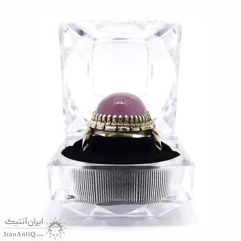 انگشتر نقره مردانه عقیق یاسی - سایز 13