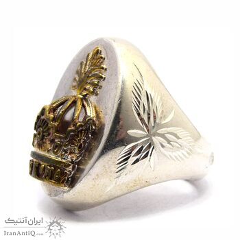 انگشتر نقره مردانه طرح تاج - سایز 11