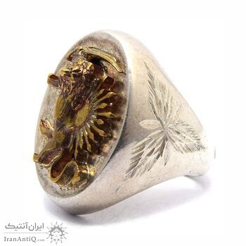 انگشتر نقره مردانه طرح شیر و خورشید - سایز 11/5 انگشتر نقره مردانه طرح شیر و خورشید - سایز 11/5