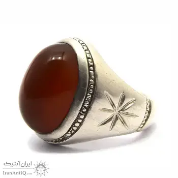 انگشتر نقره مردانه عقیق - سایز 11/5