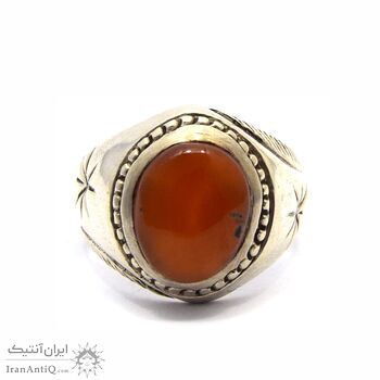 انگشتر نقره مردانه عقیق یمنی - سایز 11