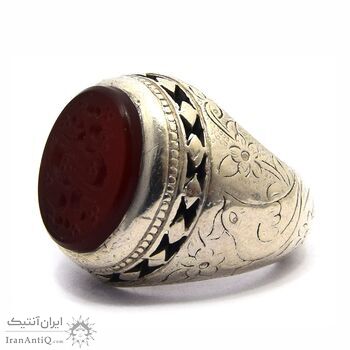 انگشتر نقره مردانه عقیق یمنی (تراش ثبتی) - سایز 10