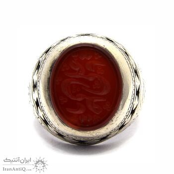 انگشتر نقره مردانه عقیق یمنی (تراش ثبتی) - سایز 10