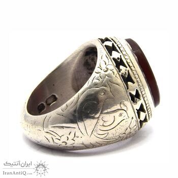 انگشتر نقره مردانه عقیق یمنی (تراش ثبتی) - سایز 10