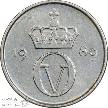 سکه 10 اوره 1989 اولاف پنجم - AU58 - نروژ