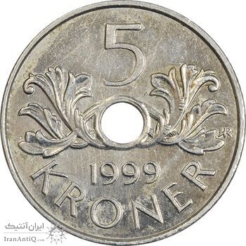 سکه 5 کرون 1999 هارالد پنجم - EF45 - نروژ