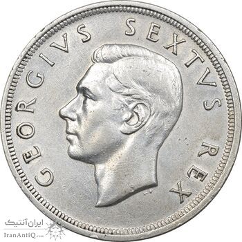 سکه 5 شیلینگ 1952 جرج ششم - EF45 - آفریقای جنوبی