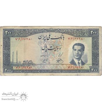 اسکناس 200 ریال 1330 - تک - VF25 - محمد رضا شاه اسکناس 200 ریال 1330 - تک - VF25 - محمد رضا شاه