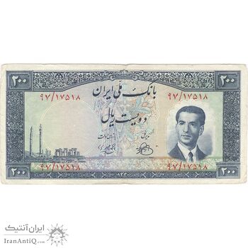 اسکناس 200 ریال 1330 - تک - VF25 - محمد رضا شاه اسکناس 200 ریال 1330 - تک - VF25 - محمد رضا شاه