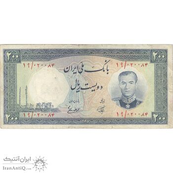 اسکناس 200 ریال 1337 - تک - VF30 - محمد رضا شاه اسکناس 200 ریال 1337 - تک - VF30 - محمد رضا شاه