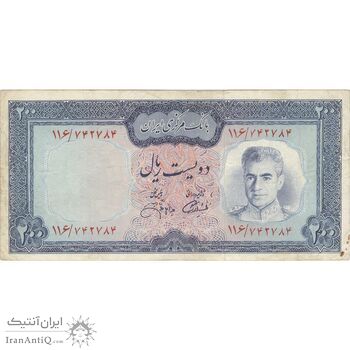 اسکناس 200 ریال (آموزگار - جهانشاهی) - تک - VF30 - محمد رضا شاه اسکناس 200 ریال (آموزگار - جهانشاهی) - تک - VF30 - محمد رضا شاه