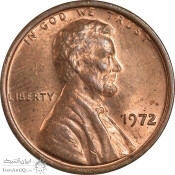 سکه 1 سنت 1972 لینکلن - MS62 - آمریکا