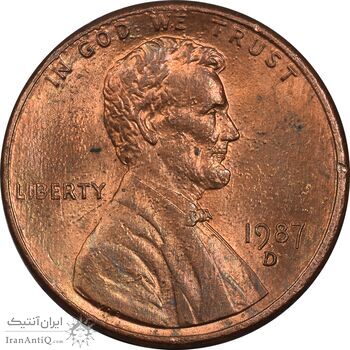 سکه 1 سنت 1987D لینکلن - MS63 - آمریکا