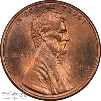 سکه 1 سنت 1989D لینکلن - MS64 - آمریکا