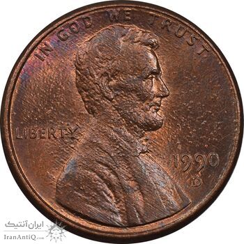 سکه 1 سنت 1990D لینکلن - MS63 - آمریکا